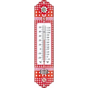 TFA Innen-Außen-Thermometer Analog  Metall Rot