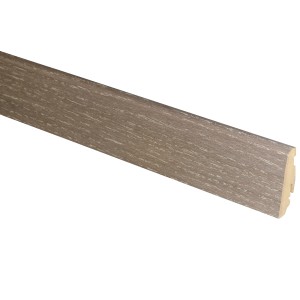 Sockelleiste Eiche Grau, 19x58x2400 mm, MDF furniert, Clip-Montage für Paneelstifte.