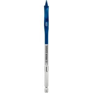 Bosch Expert Selfcut Flachfräsbohrer, 8 mm, für Holz. Blauer Holzbohrer mit Zentrierspitze.