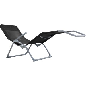 Sonnenliege Tanguro mit schwarzer Textilbespannung und grauem Gestell.