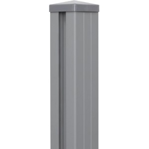 GroJaLumino Pfosten, silbergrau, 7x7x190 cm, mit Kappe zum Aufdübeln.