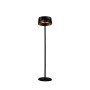 Schwarzer freistehender Terrassenheizer Zen mit 1500 W Halogen-Heizelement. Ideal für Terrassen und überdachte Bereiche.