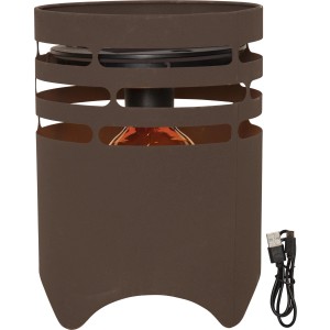 Dunkelbraune Star Trading Solar-Laterne Marron mit USB-Kabel, Ø 19,2 cm.