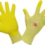 Gelbe Gartenhandschuhe mit Blumenmotiv (XL) für Gartenarbeit und Heimwerken.