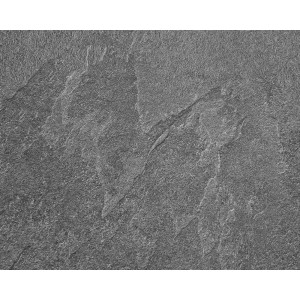 Detailaufnahme der Tischplatte des runden Sieger Klapptischs (Ø 90 cm) mit dunkler Steinoptik.