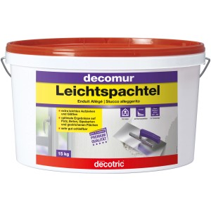 Eimer Decotric Decomur Leichtspachtel, 15 kg, weiß. Wandspachtel für Innenräume.