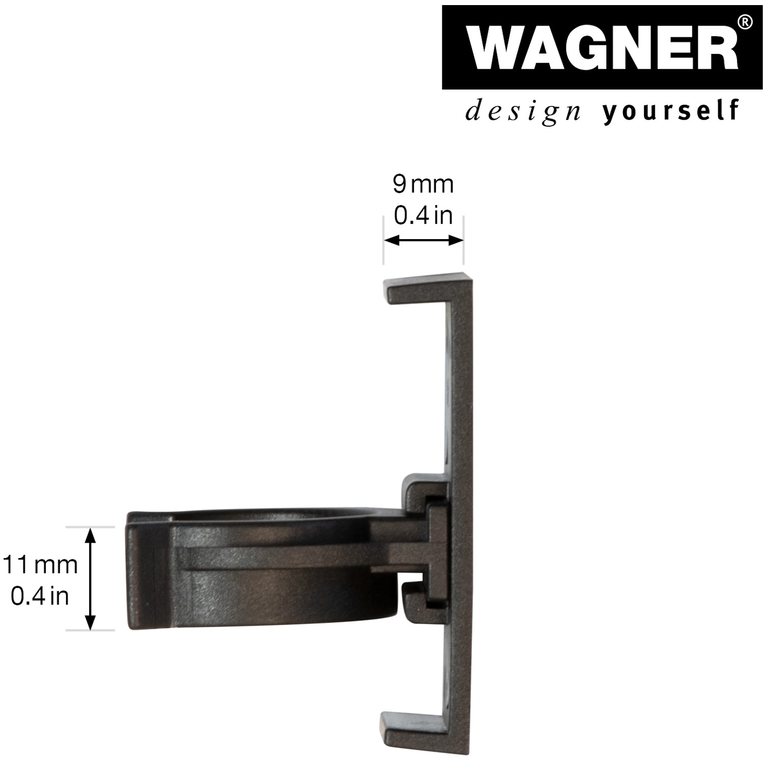 Wagner Befestigungsclips für Sockelverstellfuß, 2er-Set, Kunststoff, für Rohre Ø 27,5 mm.