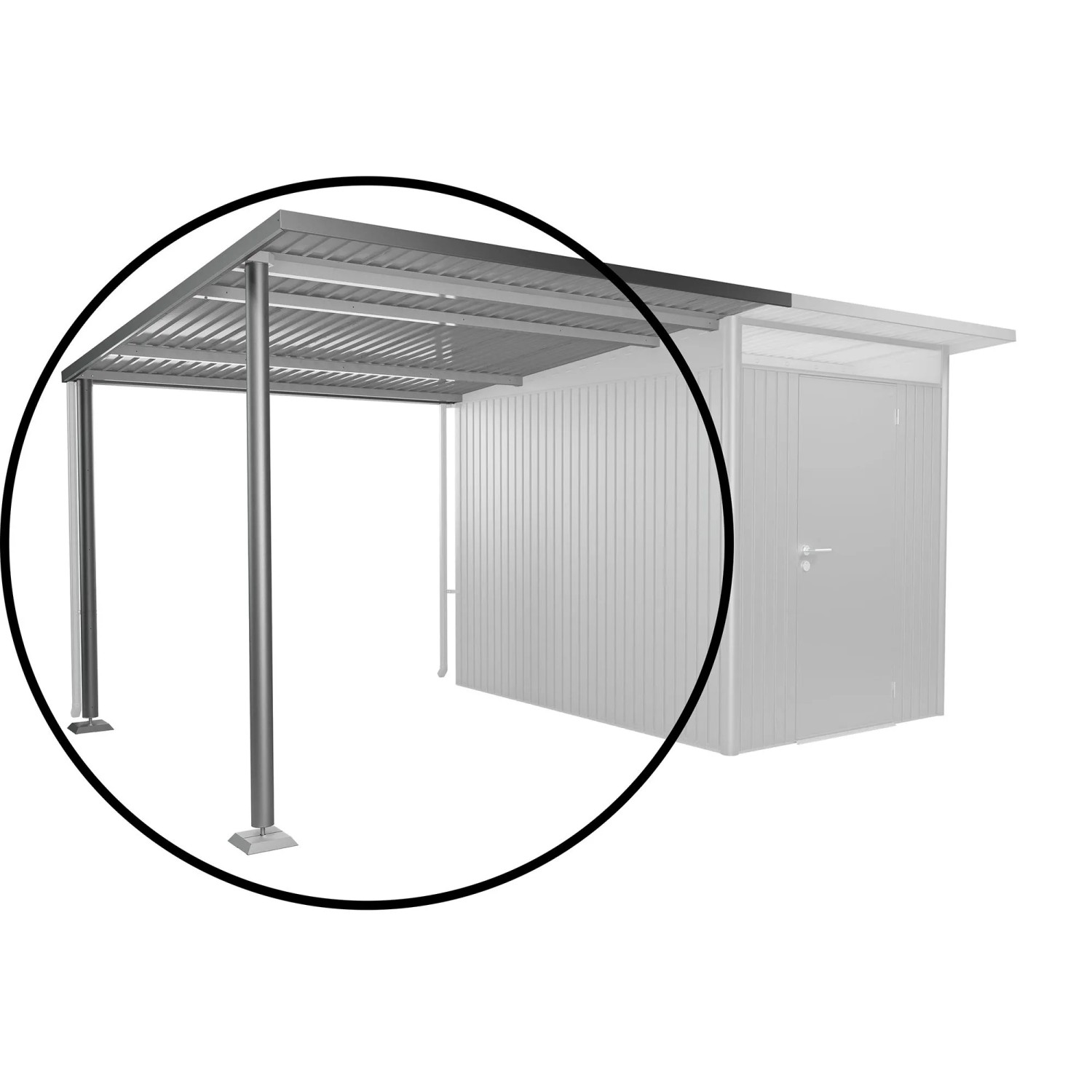 Biohort Seitendach für Gerätehaus AvantGarde A3, A7 Gr. L Quarzgrau-Metallic_4