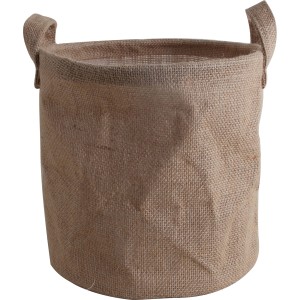 Runder Jute Korb (22 cm) mit Henkeln für Garten & Wohnbereich.