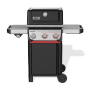 Schwarzer Weber Gasgrill E-335 GBS Spirit 2025 mit 3 Brennern und Seitenbrenner.