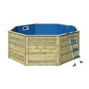 Karibu Holzpool, Modell 0 X, kesseldruckimprägniert, 309x309 cm, mit Leiter.