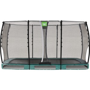 EXIT Allure Classic Bodentrampolin, 214x366 cm, grün, mit Sicherheitsnetz.