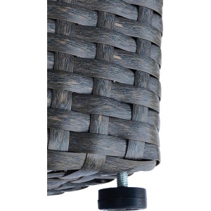 Detailaufnahme Pflanzgefäß Cube Deep Water, Polyrattan Flechtoptik mit Stellfuß.