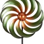 Gartenstab Windrad, 115 cm, blau-gelb, aus Metall für die Gartendekoration.