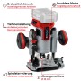 Einhell Akku-Oberfräse TP-RO 18 Li BL Solo: Akkubetriebene Fräse für präzise Holzbearbeitung.