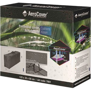Aerocover Schutzhülle für Gartenmöbelkissen, anthrazit, 125x32x50cm. Atmungsaktive Kissentasche.
