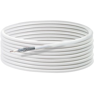 Schwaiger Koaxialkabel, 110 dB, 50 m Rolle, unkonfektioniert für SAT- und Kabelanschluss.