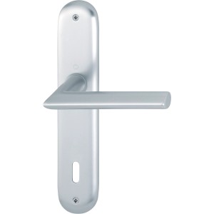 Hoppe Türgriff Stockholm, Langschild, Aluminium silberfarben für Innentüren.