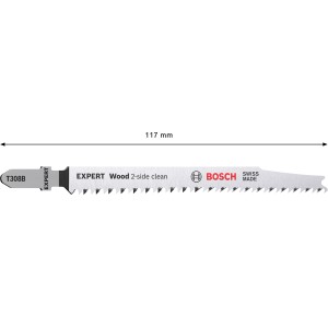 Bosch Expert T308B Stichsägeblatt für Holz, 5er-Pack, für saubere Schnitte.