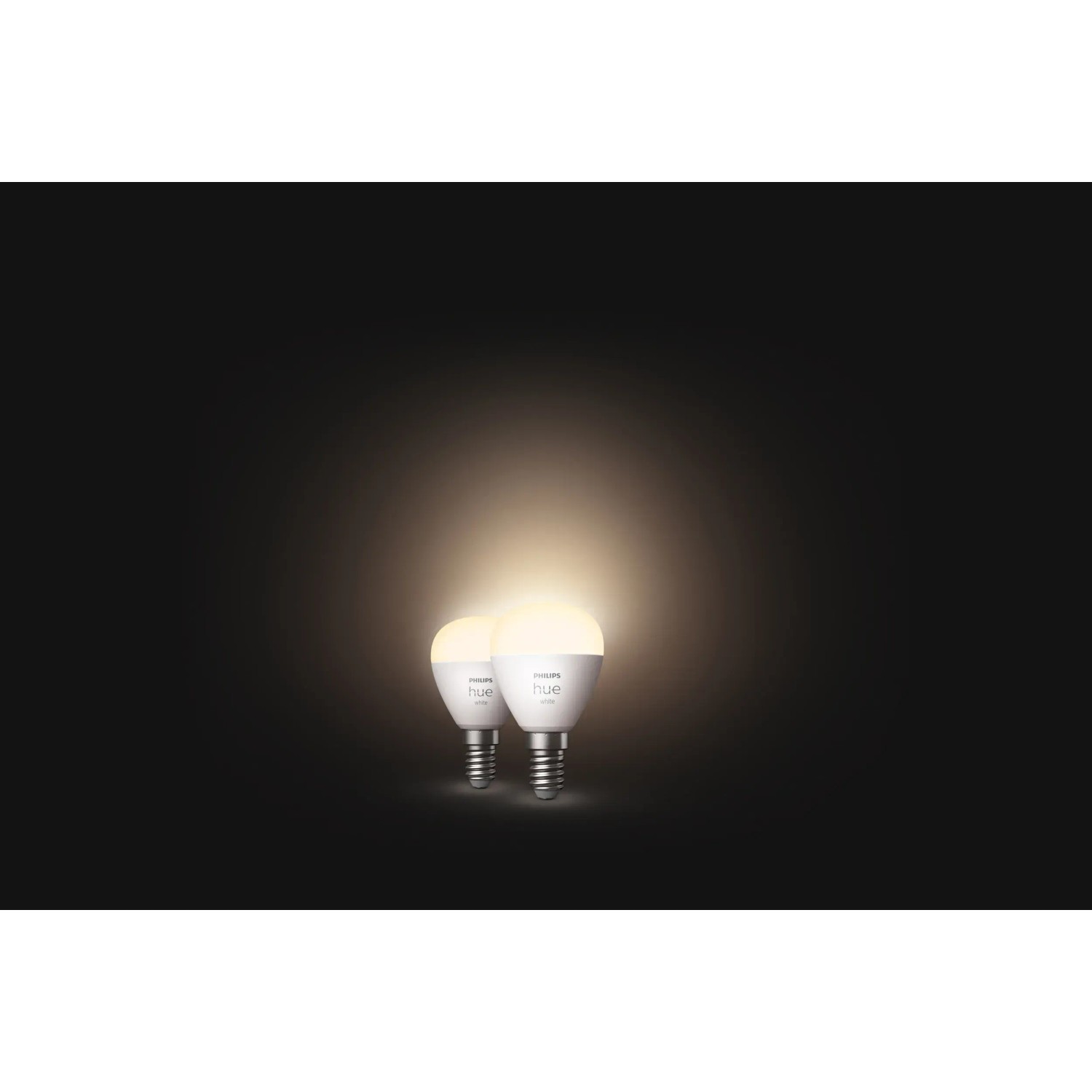 Philips Hue Luster Doppelpack: Zwei E14 Leuchtmittel mit warmweißem Licht.