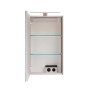 Offener Fackelmann LED-Spiegelschrank SBC in Cubanit Grau, 40 cm breit, mit Glasböden.