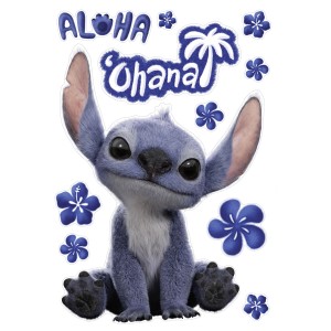 Komar Deko-Sticker Disney Lilo and Stitch Live Action Ohana 50 cm x 70 cm Blau