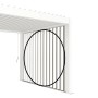 Biohort Sonnenschutzrollo, manuell, 4 m, weiß, für Terrassenüberdachung. Detailansicht des Rollos.