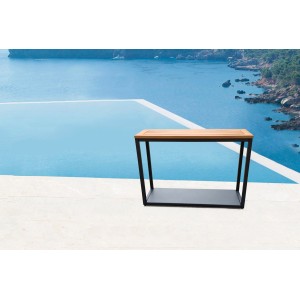 Rechteckiger Acamp Klapptisch in Anthrazit, 49x49 cm, ideal als Gartentisch oder Balkontisch.