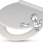 Weißer baliv WC-Sitz Agento mit Absenkautomatik und Cartoon-Motiv.