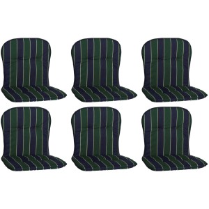 Beo Sitzauflage Niedriglehner Mono 6er-Set Grün-Blau gestreift