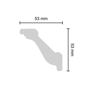 Decosa Zierprofil Geraldine, 53x53mm, weiß, zur Dekoration von Decken und Wänden.