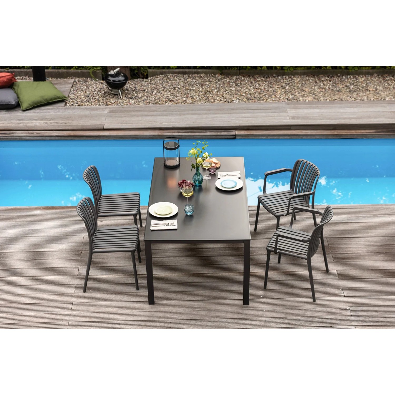 sitzgruppe mit eckbank K+W Polstermöbel Combinessa Serie Gavello hellbrauner Stoff schwarz Metall 256 x 171 cm Design:Boho 6