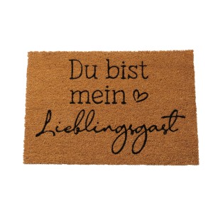 Fußmatte 'Lieblingsgast' von Boltze, 40x60 cm, schwarz-natur. Kokosmatte mit einladendem Schriftzug.