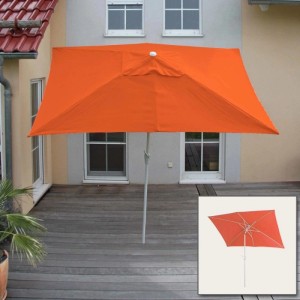 Neigbarer, terracottafarbener MCW Sonnenschirm Castellammare 2x3m für Terrasse und Balkon.