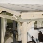 Skan Holz Terrassenüberdachung Sanremo, Leimholz natur, mit Polycarbonat-Doppelstegplatten.