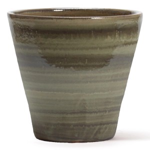 Kirschke Pflanzgefäß Madrid Ice Green, Ø 22 cm, Terrakottatopf mit glänzender Glasur.