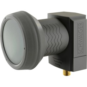 Schwaiger Sun Protect Single LNB in Anthrazit für SAT Anlagen, hitzebeständig und mit vergoldeten Anschlüssen.