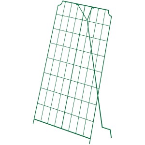 Rechteckiges, grünes Bellissa Gurkengitter (179x39cm) aus Stahldraht als Rankhilfe.