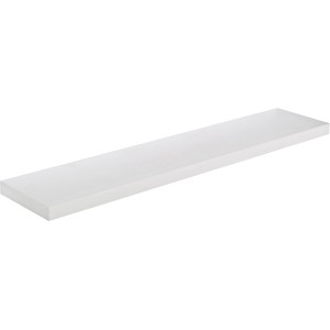 Weißer Regalboden Carlton, 3,8x118x23,5 cm, für schwebende Wandmontage. Ideal für Dekorationen.