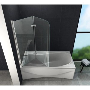 Glasdeals Badewannenaufsatz Duschtrennwand BREASE 100 x 140 cm 3513