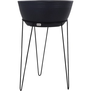 Schwarzer Siena Garden Pflanzenständer Riga, Ø 31 cm, 50 cm hoch, aus Metall.