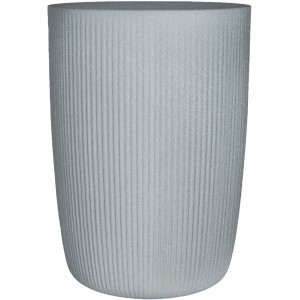 Scheurich Pflanzsäule Linetto High in Stony Grey, gerillte Oberfläche, zylindrische Form.