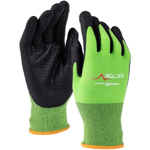 Kübler Pulse Arbeitshandschuhe, neongrün/schwarz, mit Touchfunktion und Noppen für optimalen Grip.