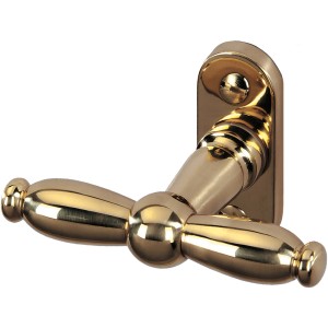 Fenstergriff aus Messing, poliert, für universellen Einsatz. Türbeschlag mit 90° Rasterung.