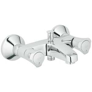 Grohe Costa Zweigriff-Wannenarmatur DN 15 in Chrom für die Wandmontage.