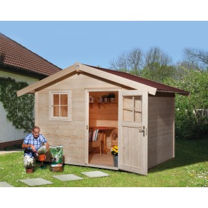 Unbehandeltes Holz-Gartenhaus Bozen mit Satteldach von OBI Outdoor Living, 240x235 cm.