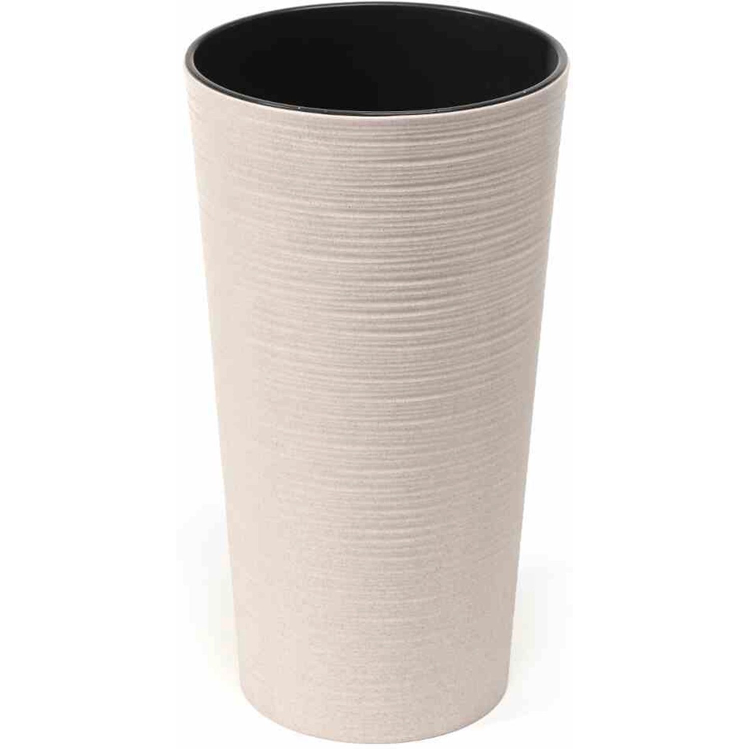 Siena Garden Pflanzsäulen Set, 2-teilig, Eco Locon Weiß, gerillte Optik.