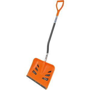 Sonneck Schneeschieber Snowmaster Evo, orange, mit ergonomischem Stiel und D-Griff.