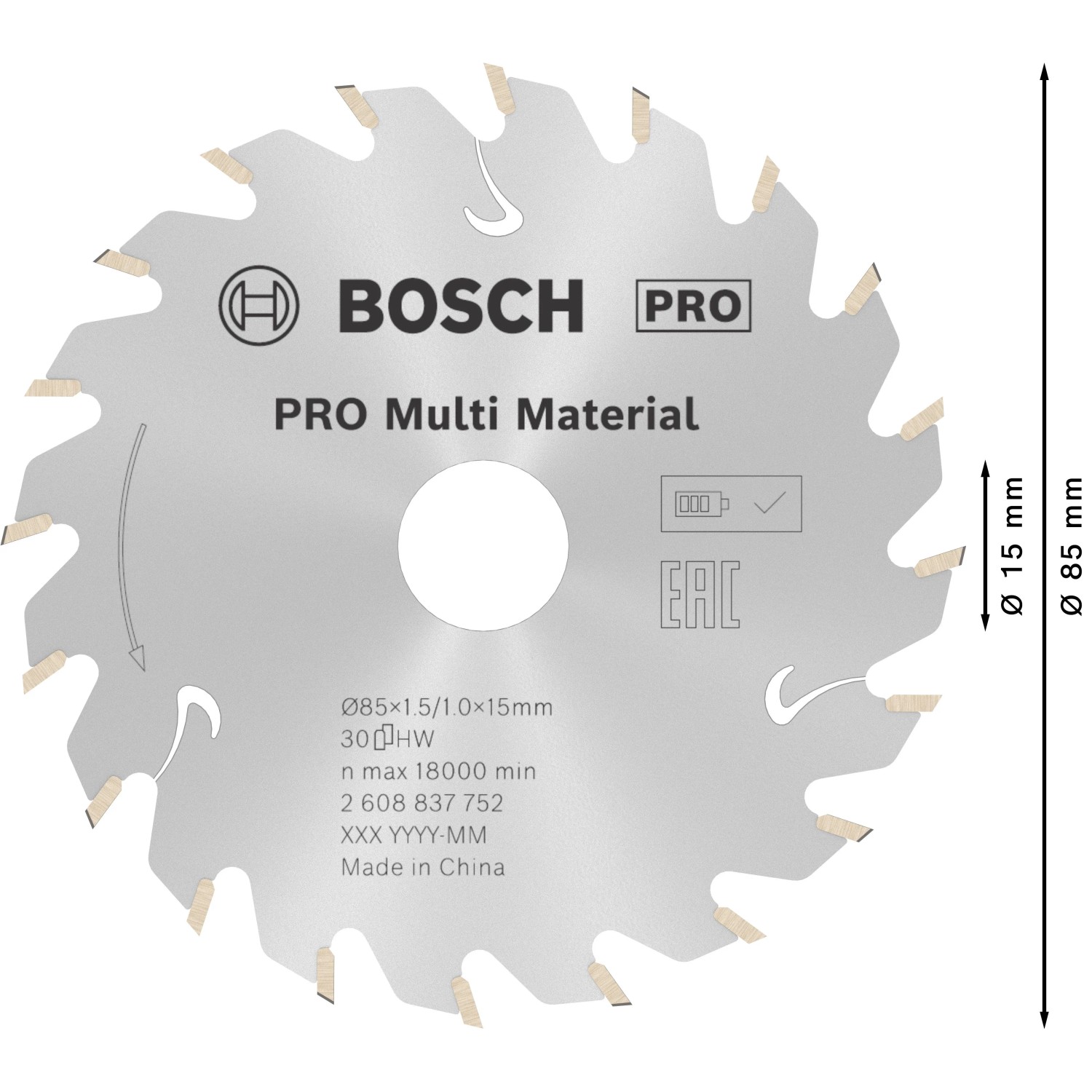 Bosch Kreissägeblatt für Akkusägen Standard for Multi Material_2