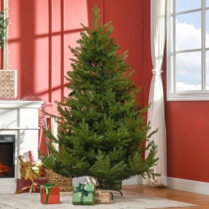 HOMCOM 180 cm künstlicher Weihnachtsbaum mit dichten, naturgetreuen grünen Zweigen im festlichen Raum.